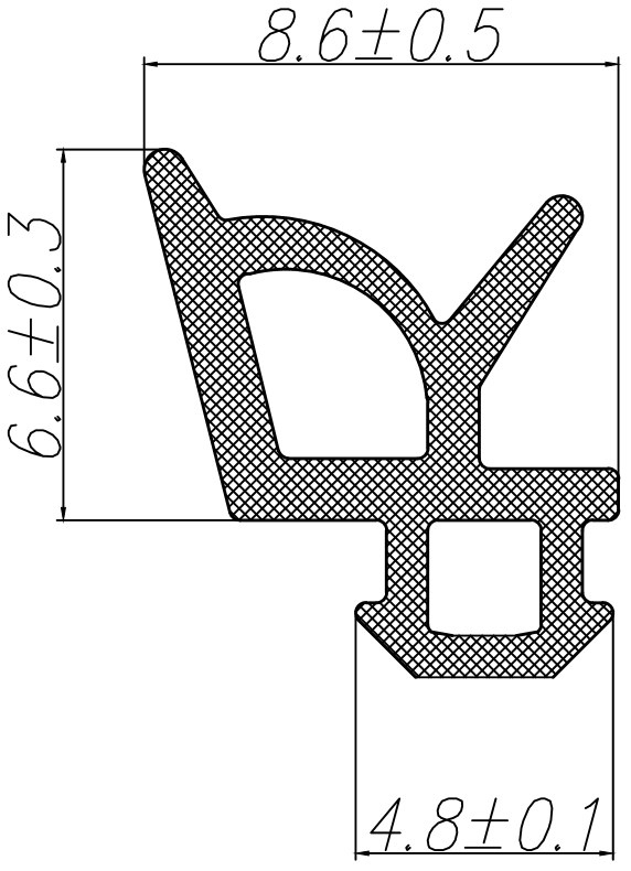 Уплотнитель для профиля REHAU (002) (стеклопакет), белый, "ELEMENTIS", ТЭП