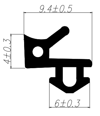 Уплотнитель совместим с профилем VEKA 253 (рама, стеклопакет), чёрный, "ELEMENTIS", ТЭП