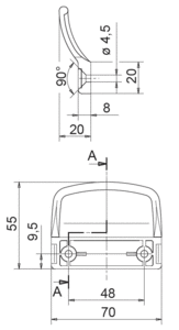 Ручка балконная Internika, белый (2 части)