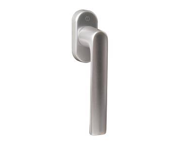 Ручка оконная алюминиевая HOPPE Hamburg SecuForte, штифт vario fit 32-42 мм, 45°, 2 винта М5х45, 2 винта М5х50, серебро