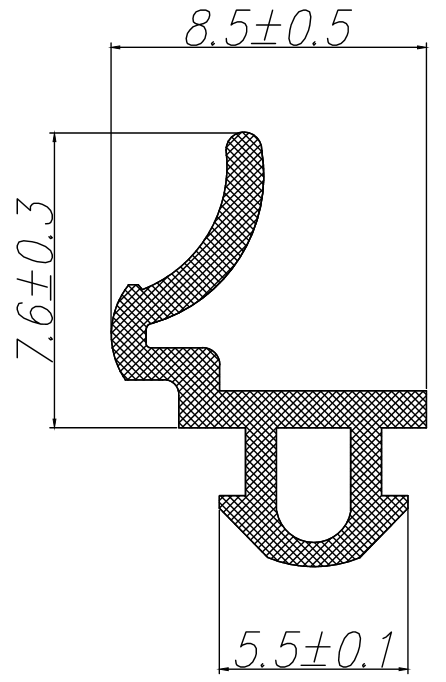 Уплотнитель совместим с профилем KBE (227) (рама, створка), серый, "ELEMENTIS", ТЭП