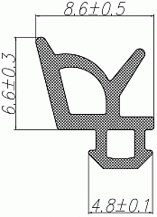 Уплотнитель для профиля REHAU (002) (стеклопакет), белый, "ELEMENTIS", ТЭП