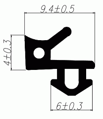 Уплотнитель совместим с профилем VEKA 253 (рама, стеклопакет), чёрный, "ELEMENTIS", ТЭП