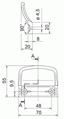 Ручка балконная Internika, белый (2 части)