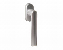 Ручка оконная алюминиевая HOPPE Hamburg SecuForte, штифт vario fit 32-42 мм, 45°, 2 винта М5х45, 2 винта М5х50, серебро