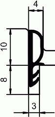Уплотнитель контурный для межкомнатных дверей DEVENTER, ПВХ, серый RAL 7040