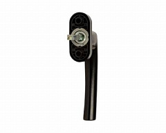 Ручка оконная Rotoline 40мм, алюминиевая, 90°, без винтов, без логотипа Roto, черный янтарь матовый R062M